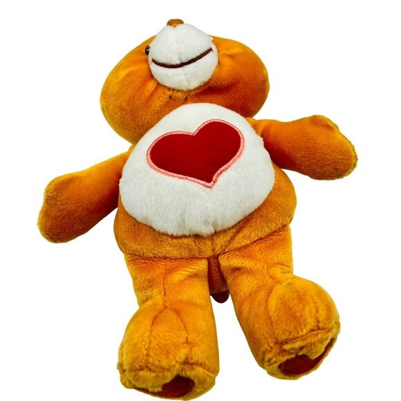 Vintage Care Bears Orange Tender Heart Bear Plush Stuffed Animal Play Along 9" - Picture 4 of 9